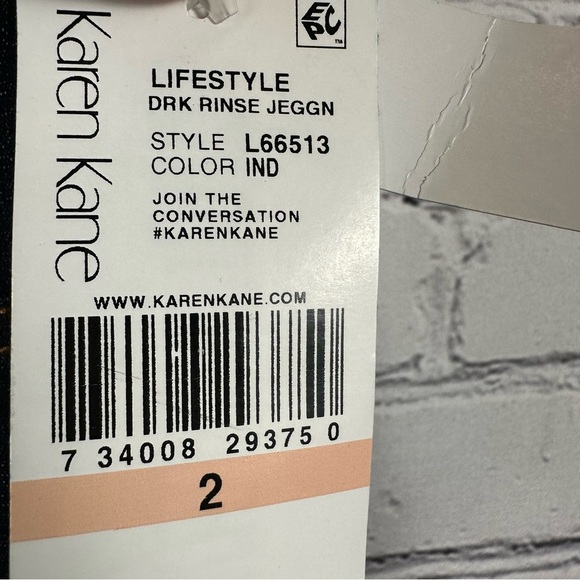 Karen Kane Slim Leg Stretch Denim Jeans Jeggings Pull-On Dark Rinse Indigo 2 NWT - Picture 6 of 10
